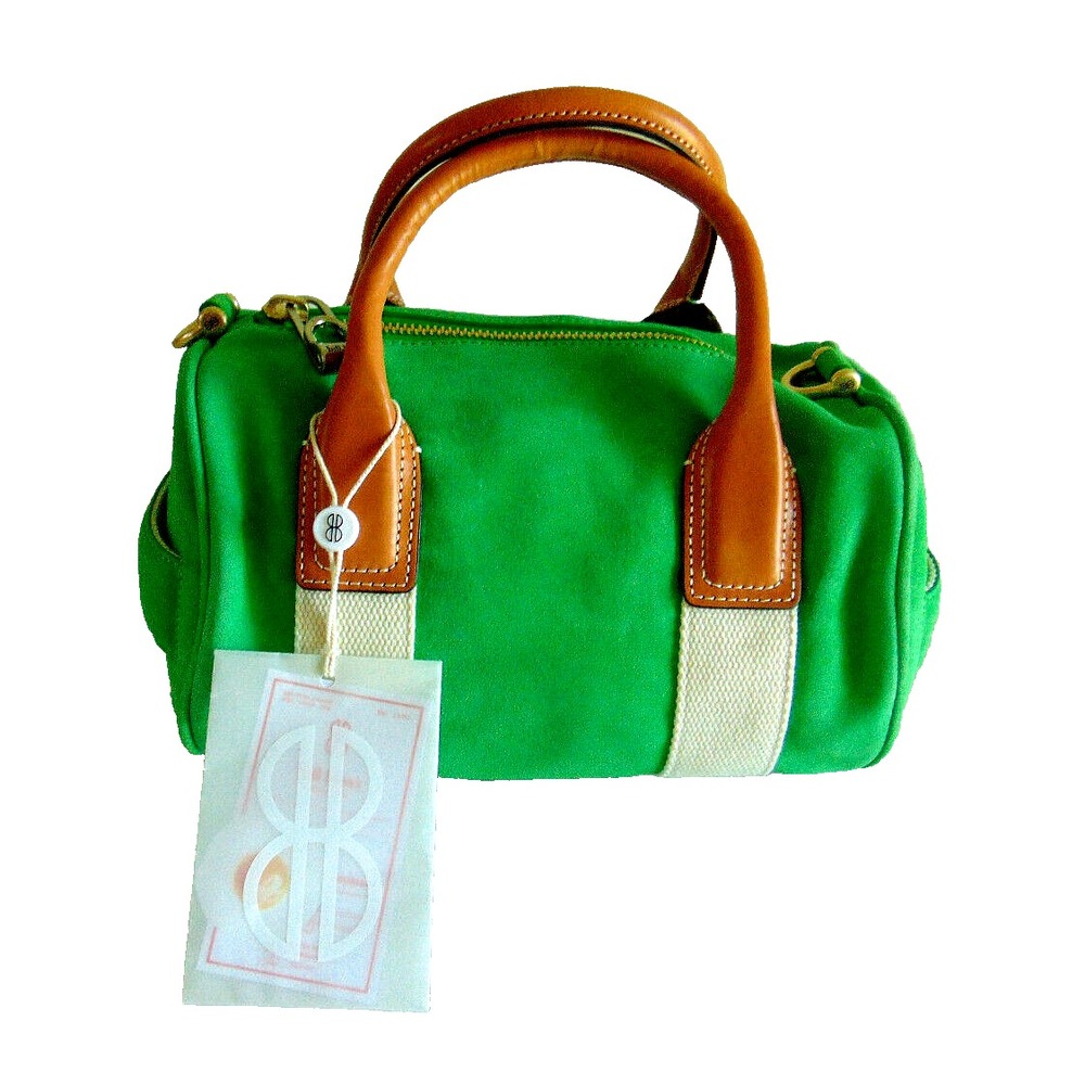 Duffle Purse Crossbody Bag Island Green Suede Small Lola by Bill Blass NWT